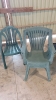 Seven poly stacking patio chairs - 3
