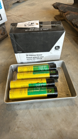 Case of John Deere grease and 4 tubes of John Deere corn head grease