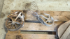 Lot of pulleys, weights, scale, and bolts - 2