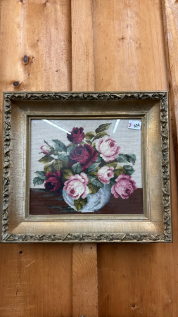 Needlepoint Rose Bowl Picture