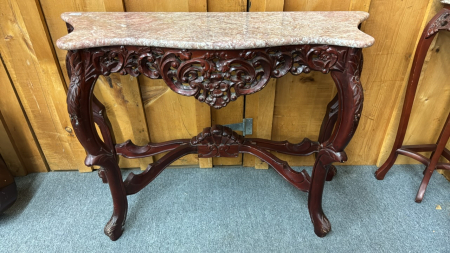 Mahogany Hall Table with Marble Top