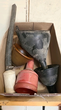 Lot of five funnels