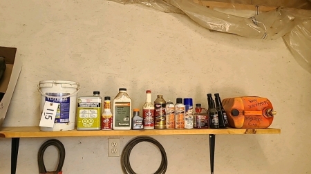 Assorted lubricants and degreaser