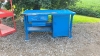 Blue steel workbench with Cabinet and drawer - 4