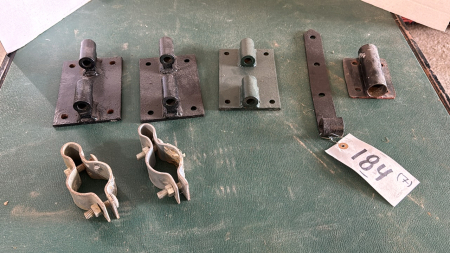 Seven pieces of gate hardware