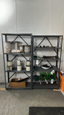 Pair of metal shelf units