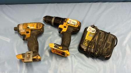 DeWalt 20 Volt Impact Driver, Drill and Charger -No Batteries