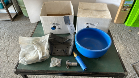 2 Blue Livestock Water Bowls