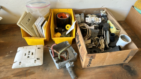 3 Caddies of electrical supplies