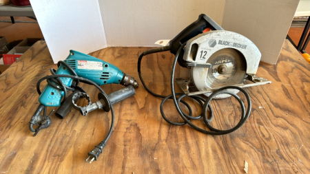 B&D circular saw and Makita drill