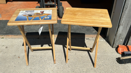 Pair of wooden TV tables