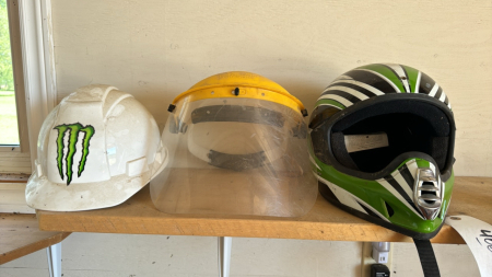 Hardhat, face shield, ATV helmet