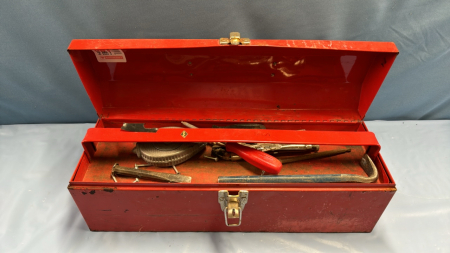 Metal Tool Box with Assorted Tools