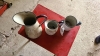 Child’s school desk and 3 enamel pitchers - 3