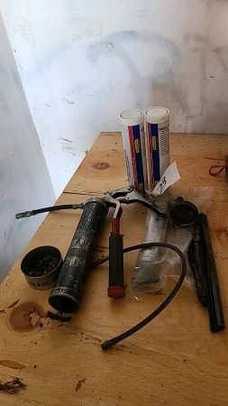 Grease gun and grease and fittings