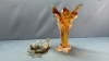 11" Art Glass Vase & 5"w Bowl - 2