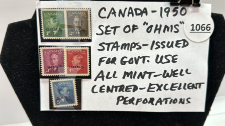 Canada 1950 Set of "OHMIS" Stamps