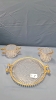 Glass Cream & Sugar on Tray and 3 Collectors Plates - 7