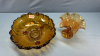 Amber 11" Footed Bowl & 6" Fluted Pedestal Bowl - 2