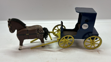 Homemade Horse & Wooden Homemade Wagon