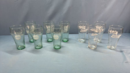 Coke Glasses (10) 6" High