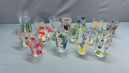 (17) Assorted 3" Juice Glasses