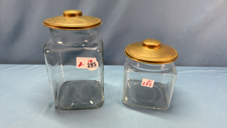 (2) Counter Jars 8"H & 5"H