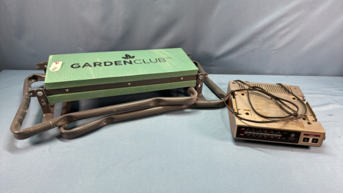 Gardeners Kneeling Bench & GE Under Counter Radio