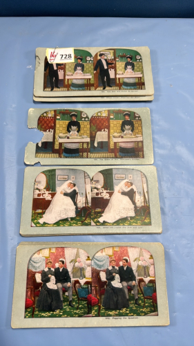 2 Sets of Coloured Stereoscope Cards