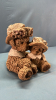 Double Teddy Bear Concrete Ornament 9"w - 2