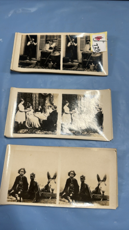 24 Vintage Glossy Black & White Stereoscope Cards