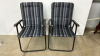 (2) Metal Framed Folding Lawn Chairs