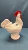 Milk Glass Rooster on Nest 9"H - 3