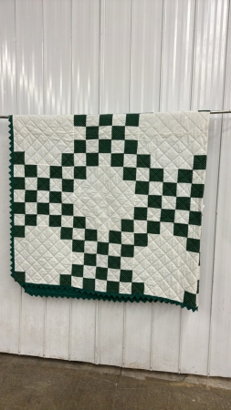 Green & White Quilt 88"x100"