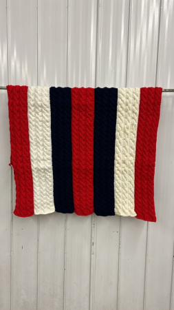 Red, White & Blue Afghan 55"x38"