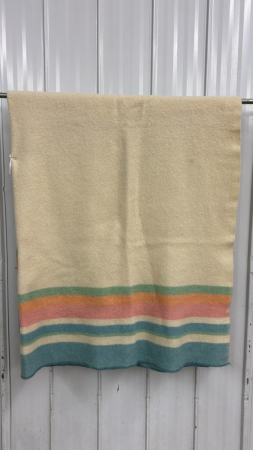 Cream Wool Blanket 74"x70"