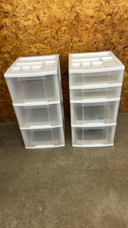 Pair of 3 & 4 Drawer Storage Units - See Notes