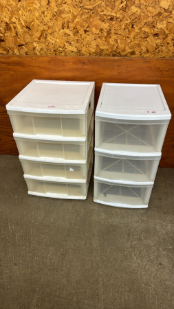 Pair of 3 & 4 Drawer Storage Units - See Notes