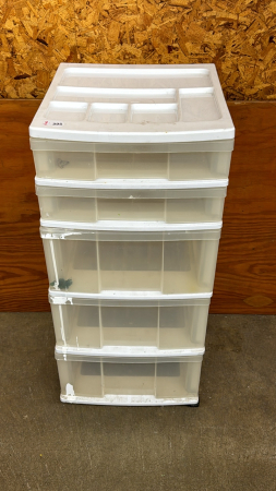 5 Drawer Plastic Storage Unit on Wheels - Notes