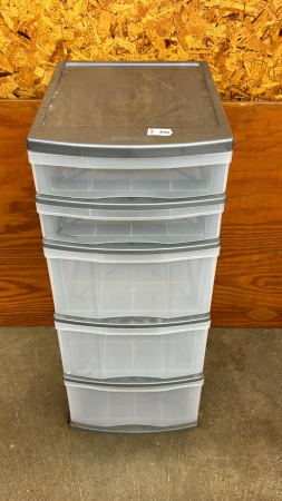 5 Drawer Plastic Storage Unit on Wheels - Notes