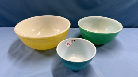 3 Pyrex Mixing Bowls -See Notes