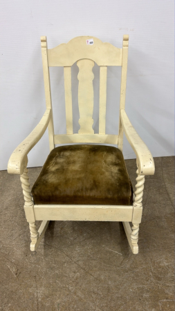 Vintage Painted Wooden Rocker w/Barley Twist-Note