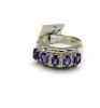 Sterling Silver Natural Amethysts Ring, Size 7 - 2