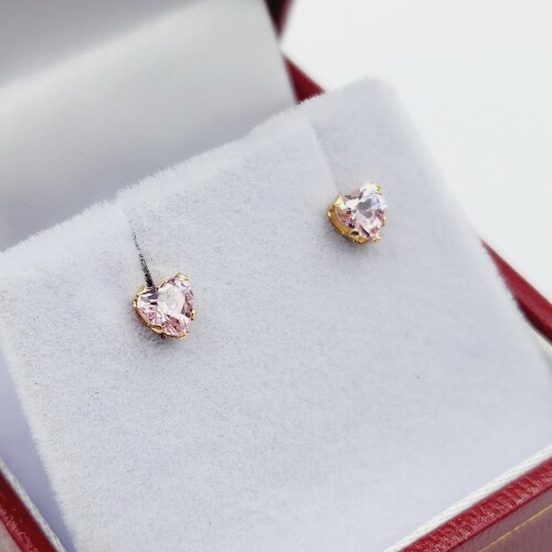 14KT Yellow Gold Natural Pink CZ (0.85ct) Earring