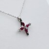 Sterling Silver Ruby&Pendant w/Silver Chain-Note