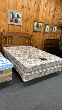 Queen Sized Bed with Oak Head Board - See Notes