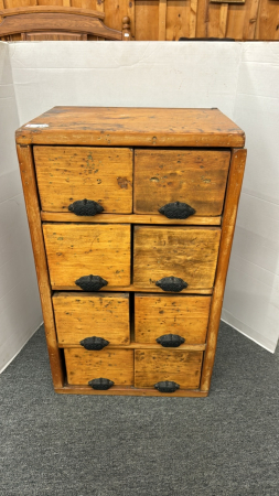 Vintage Hardware Cupboard with 8 Drawers - Notes