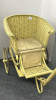 Painted Wicker Pull Style Stroller 18"W x 25"H - 2