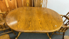 Oak Dbl Pedestal Table&6 Windsor Style Chairs-Note - 4