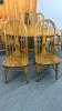 Oak Dbl Pedestal Table&6 Windsor Style Chairs-Note - 5